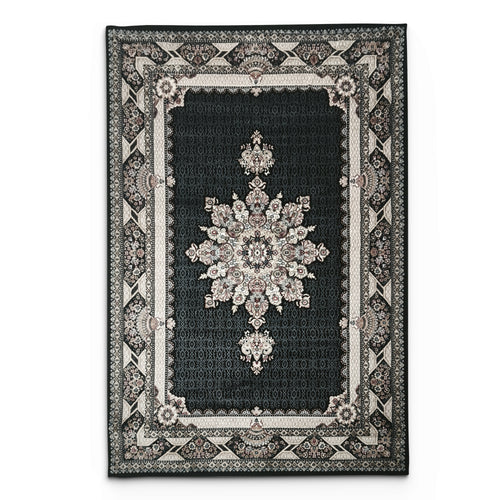 Hereke Black Medallion Rug