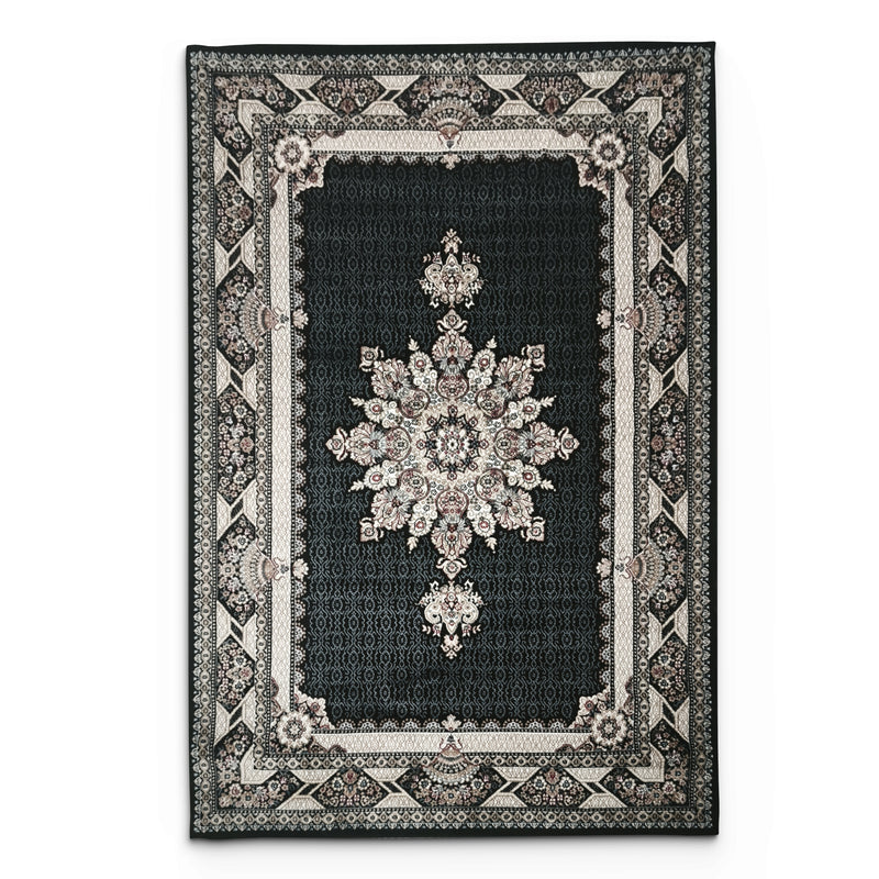 Hereke Black Medallion Rug