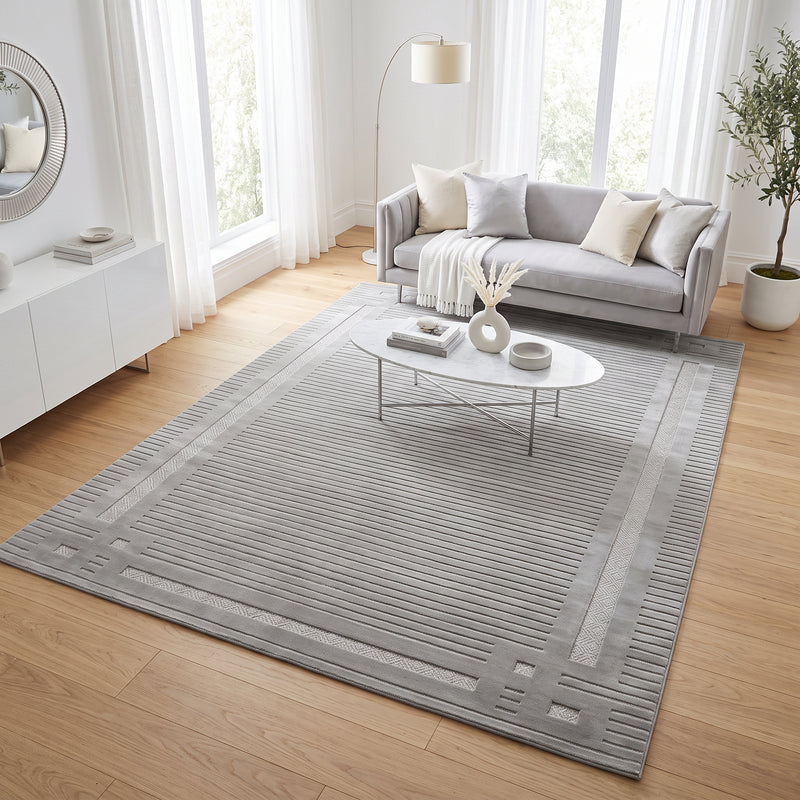 Sisal Steel Border Rug