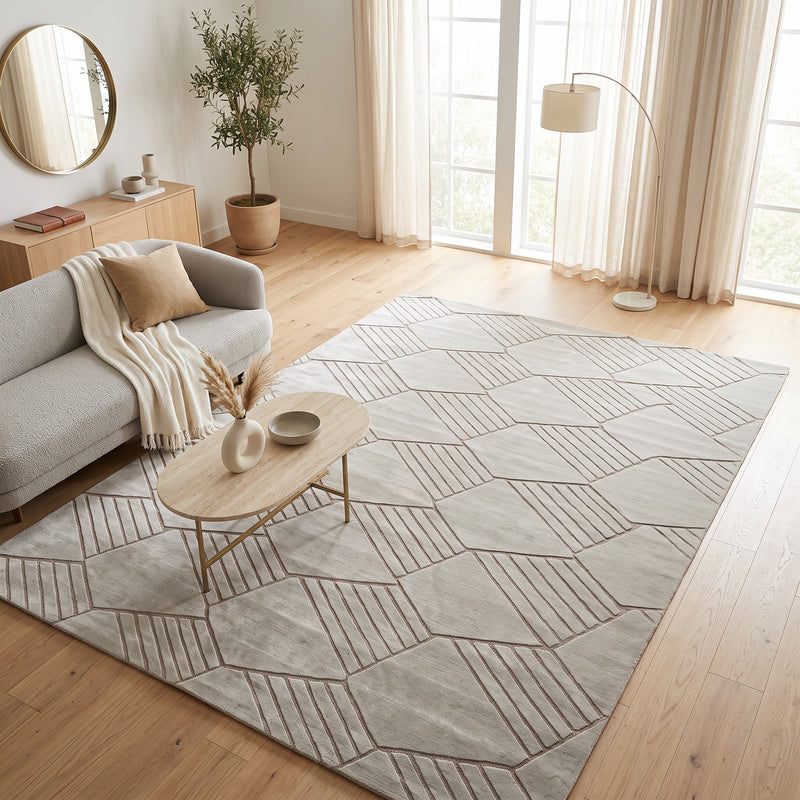 Sisal Silver Hex Rug