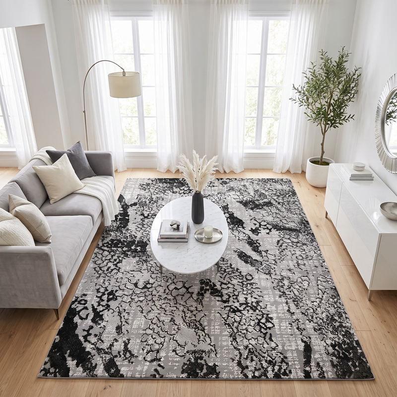 Alin Obsidian Coral Rug