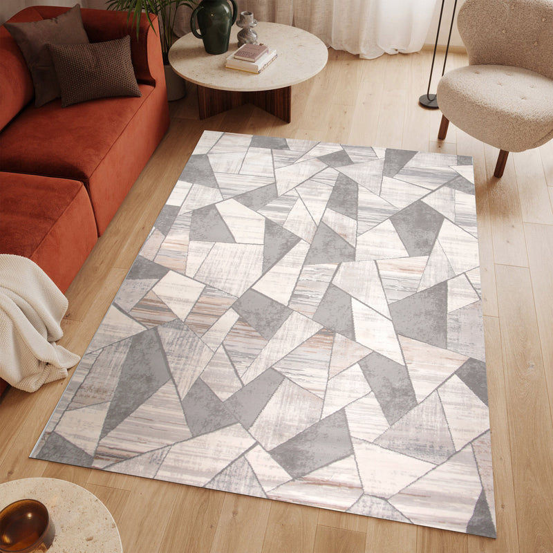 Rainbow Velunara Cream Light Grey Rug