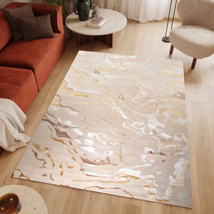 Alin Orvessa Beige Modern Area Rug