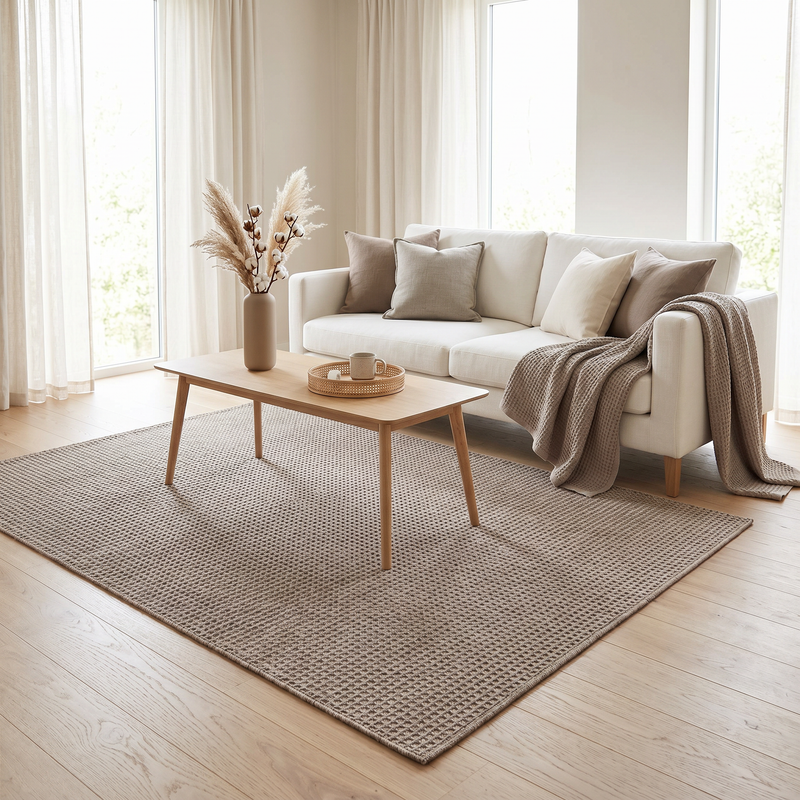 Mona Grey Waffle Rug