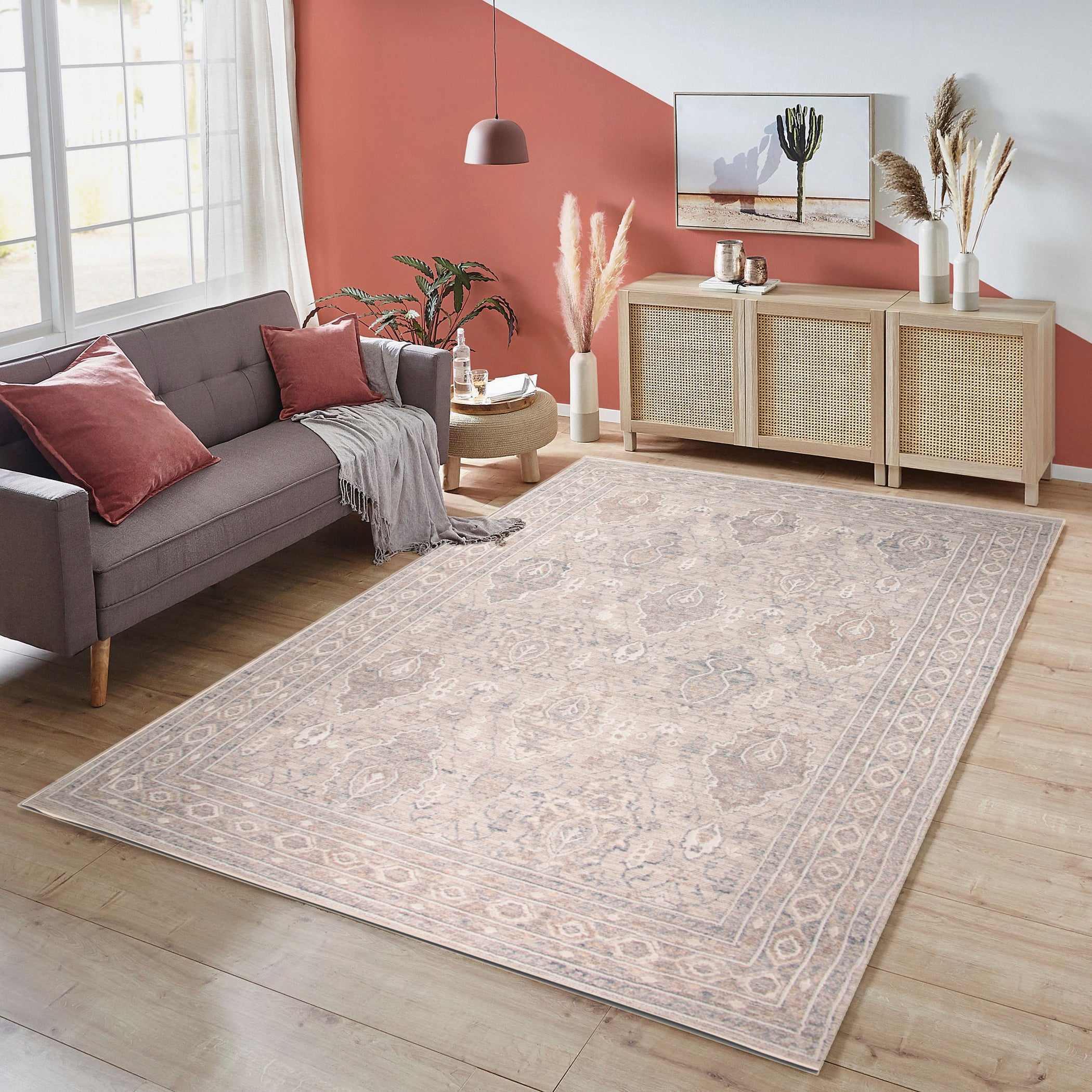 Dejavu Omir Light Grey Rug - Kristal Carpets