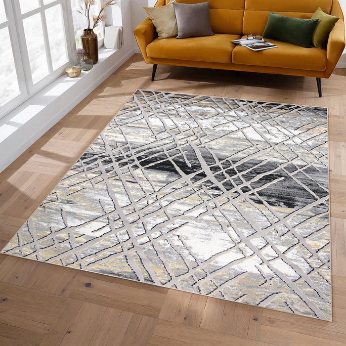 Alin Sylune Gold Grey Rug
