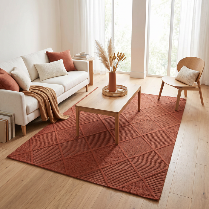 Levo Orange Diamond Rug