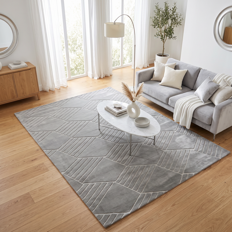 Sisal Steel Hex Rug