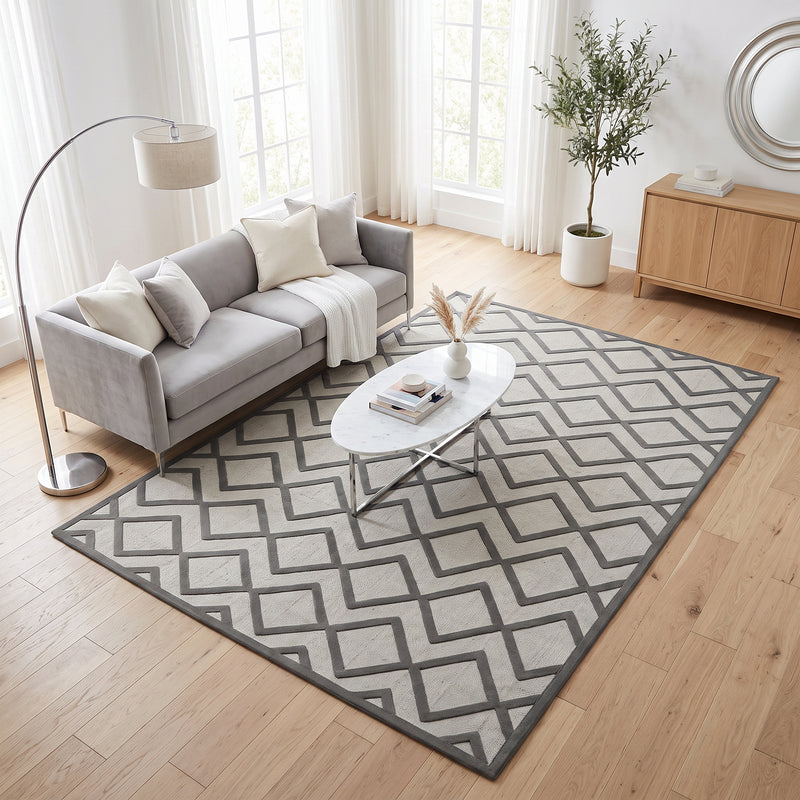 Sisal Grey Lattice Rug