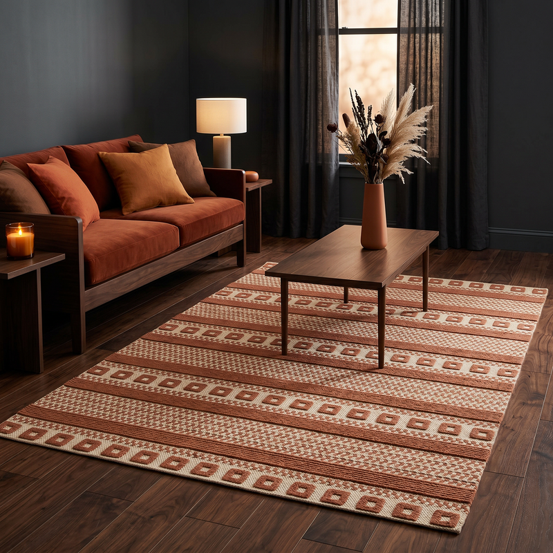 Mona Terracotta Nordic Rug