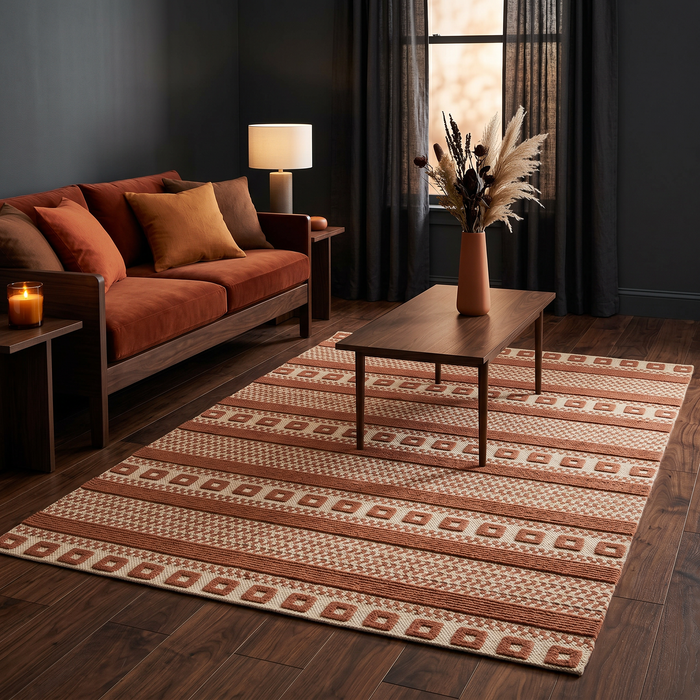 Mona Terracotta Nordic Rug