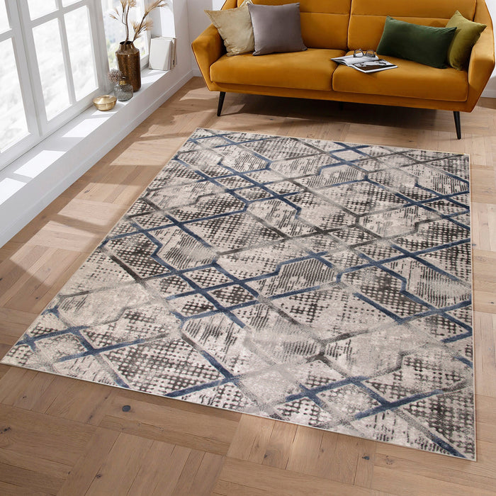 Diamond Lurvian Blue Modern Area Rug