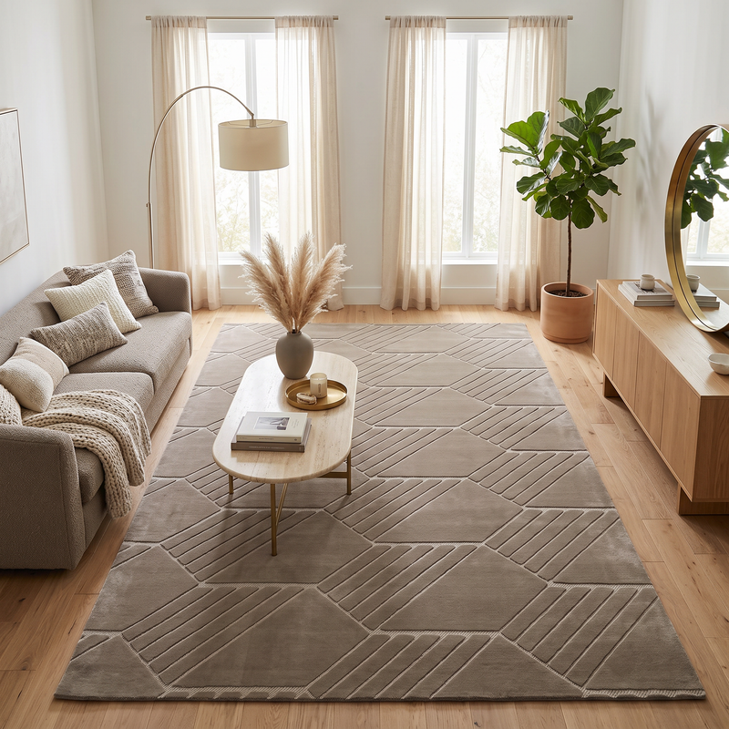 Sisal Taupe Hex Rug