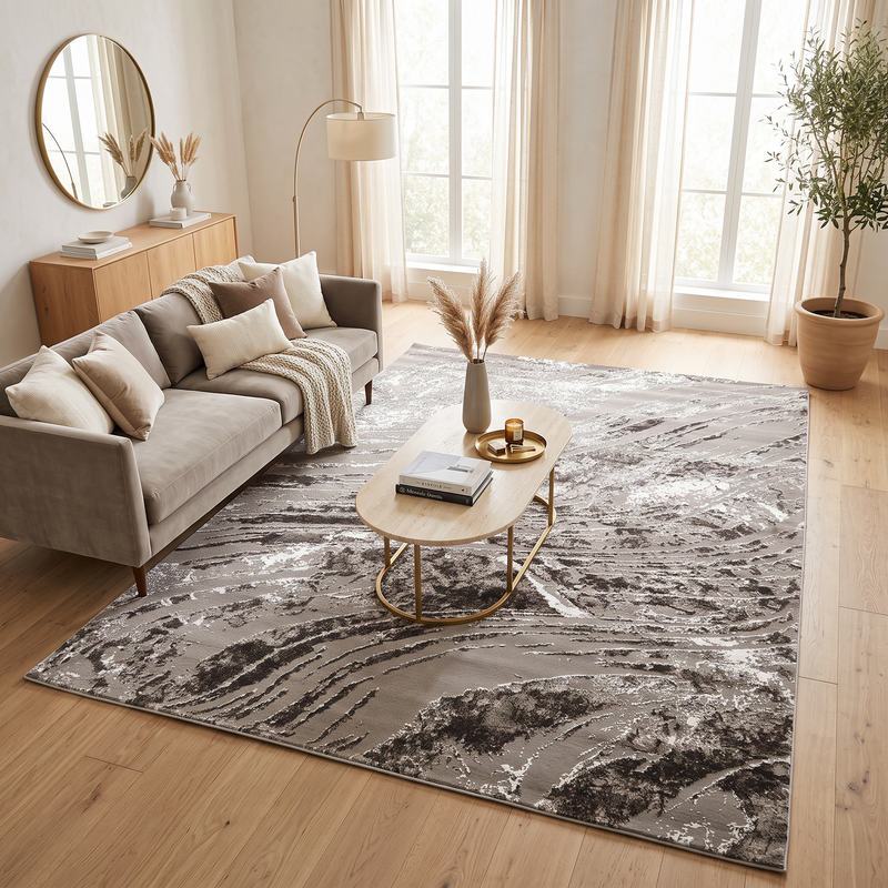Alin Beige Wave Rug