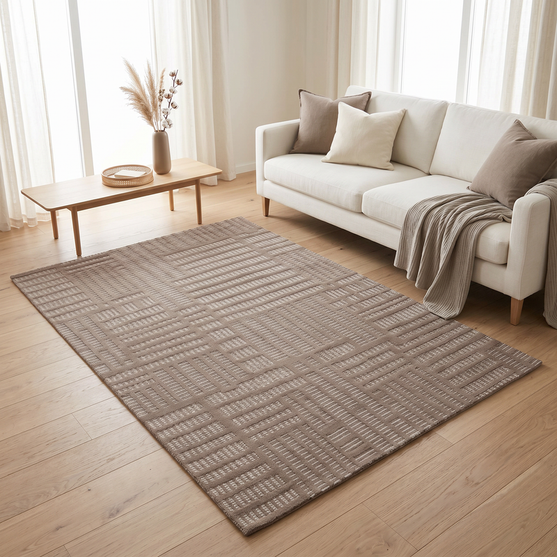Levo Brown Stagger Rug