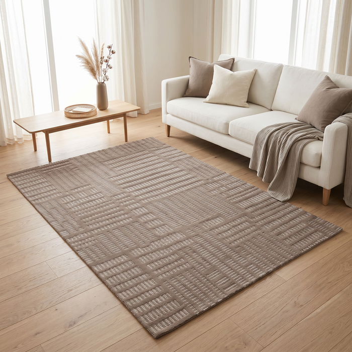 Levo Brown Stagger Rug