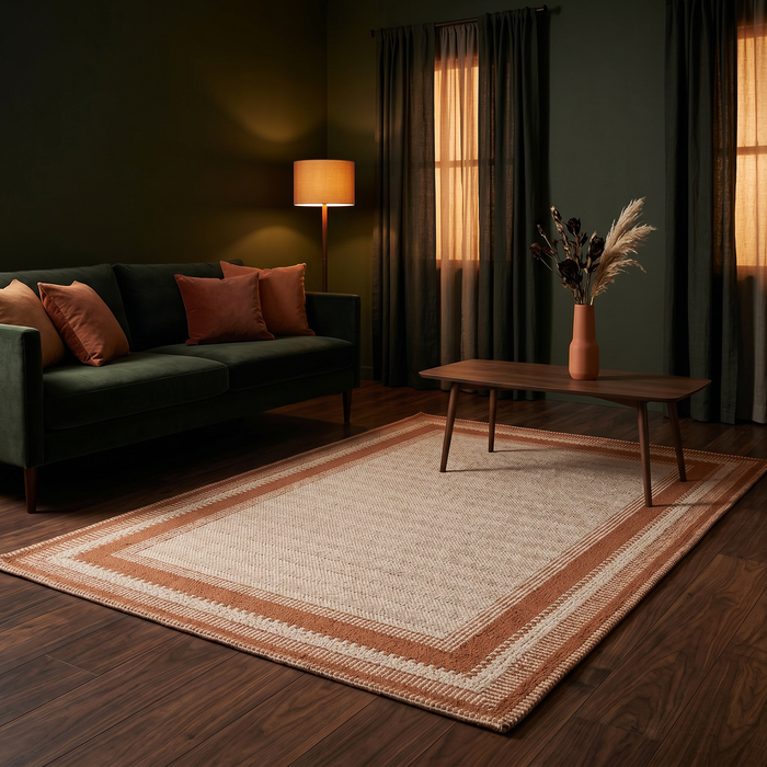 Mona Terracotta Frame Rug