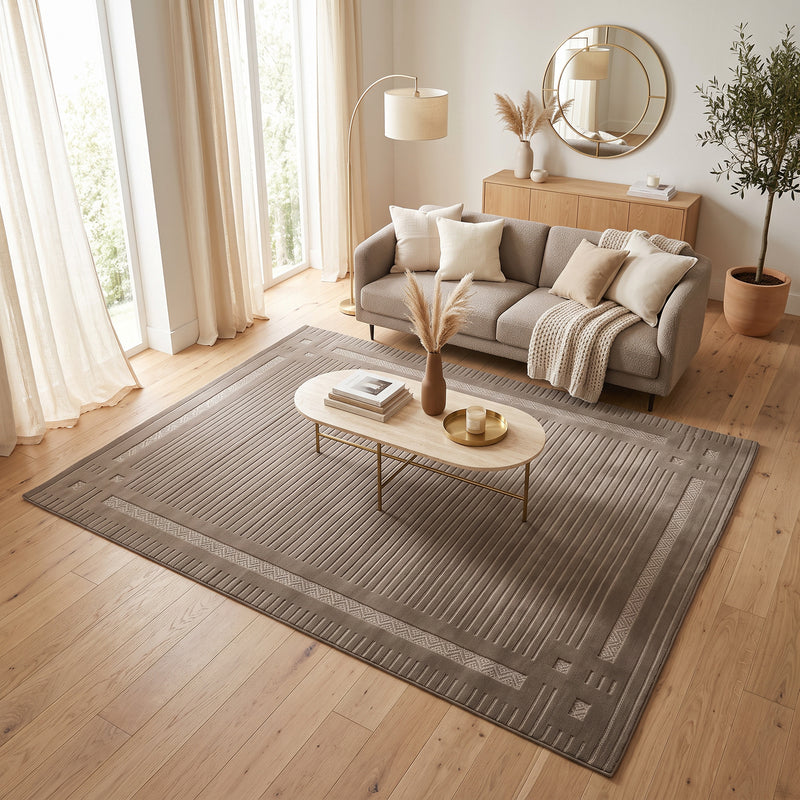 Sisal Taupe Border Rug