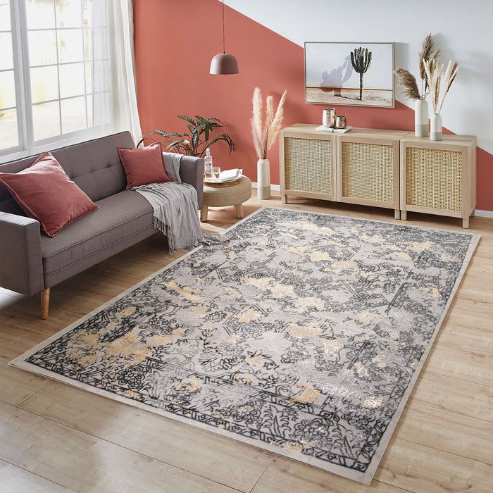 Alin Corvessa Grey Modern Area Rug