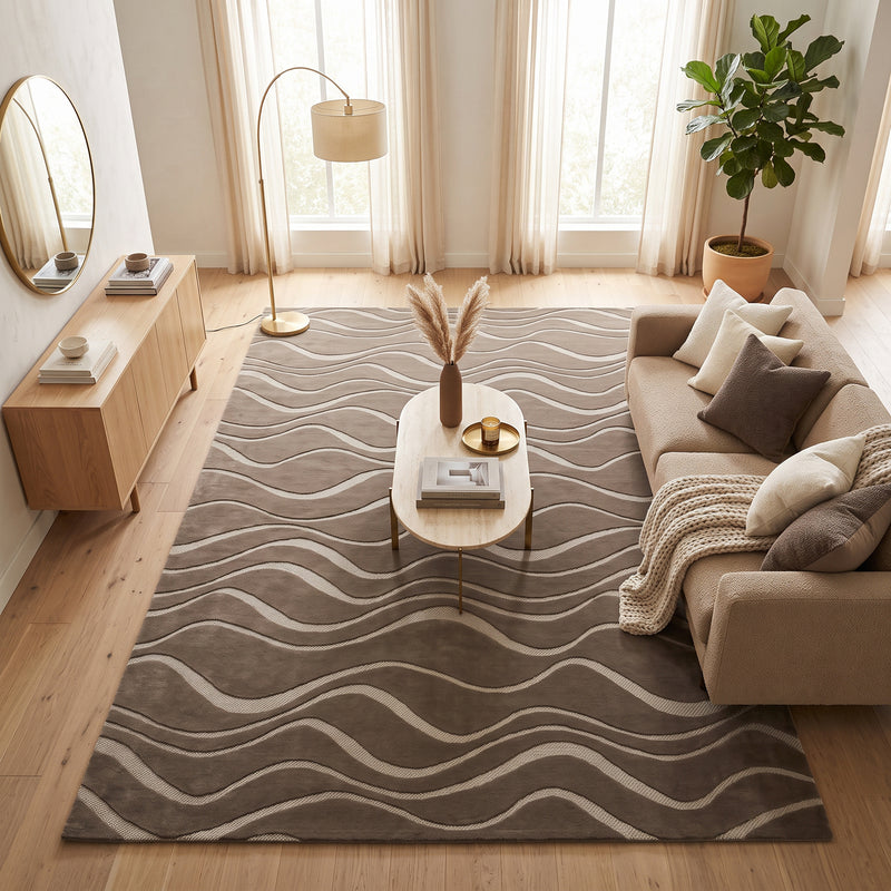 Sisal Taupe Wave Rug