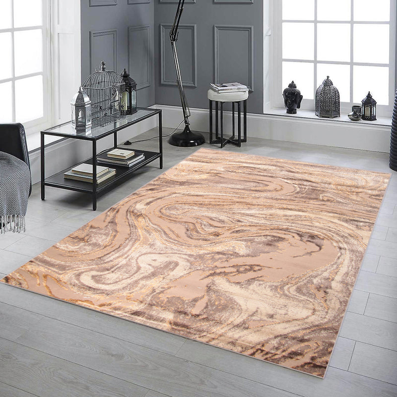 Diamond Aurivon Brown Modern Area Rug
