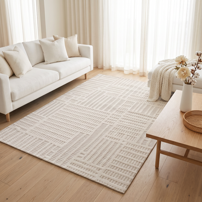 Levo Light Beige Stagger Rug