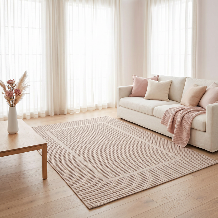 Mumbai Rose Grid Rug