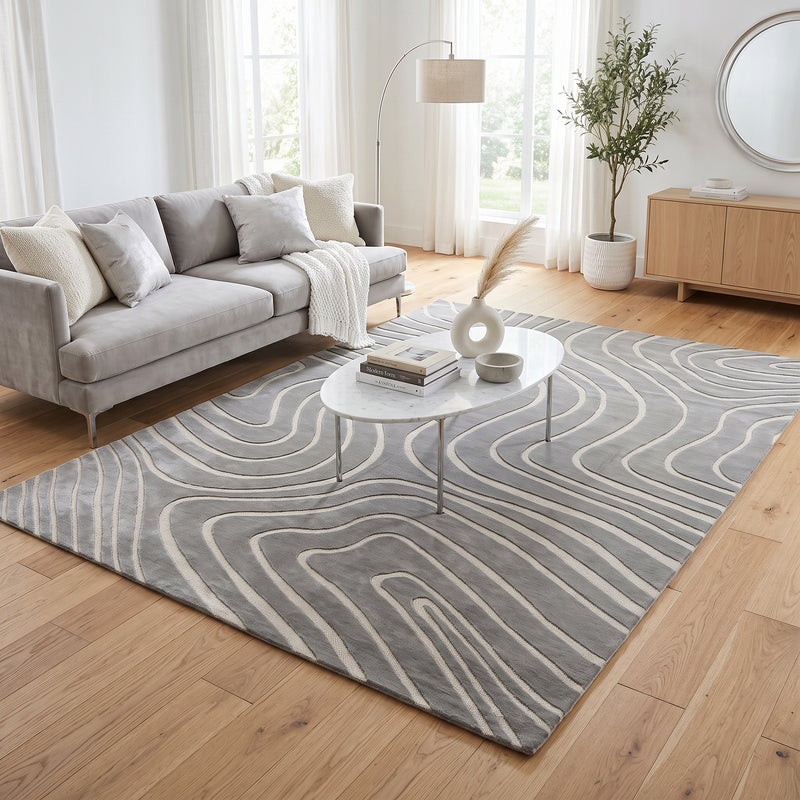 Sisal Silver Topography Rug