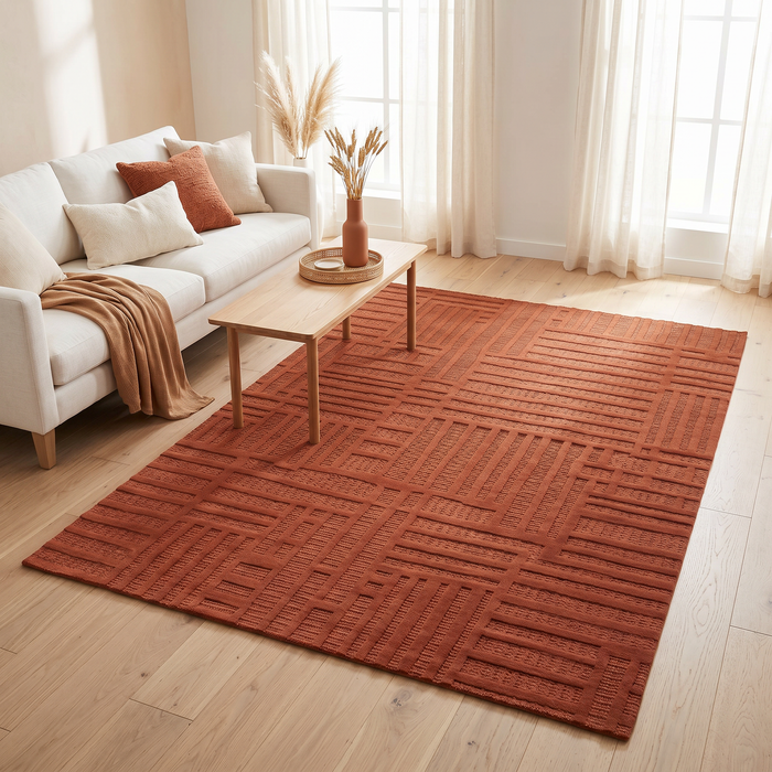 Levo Orange Stagger Rug