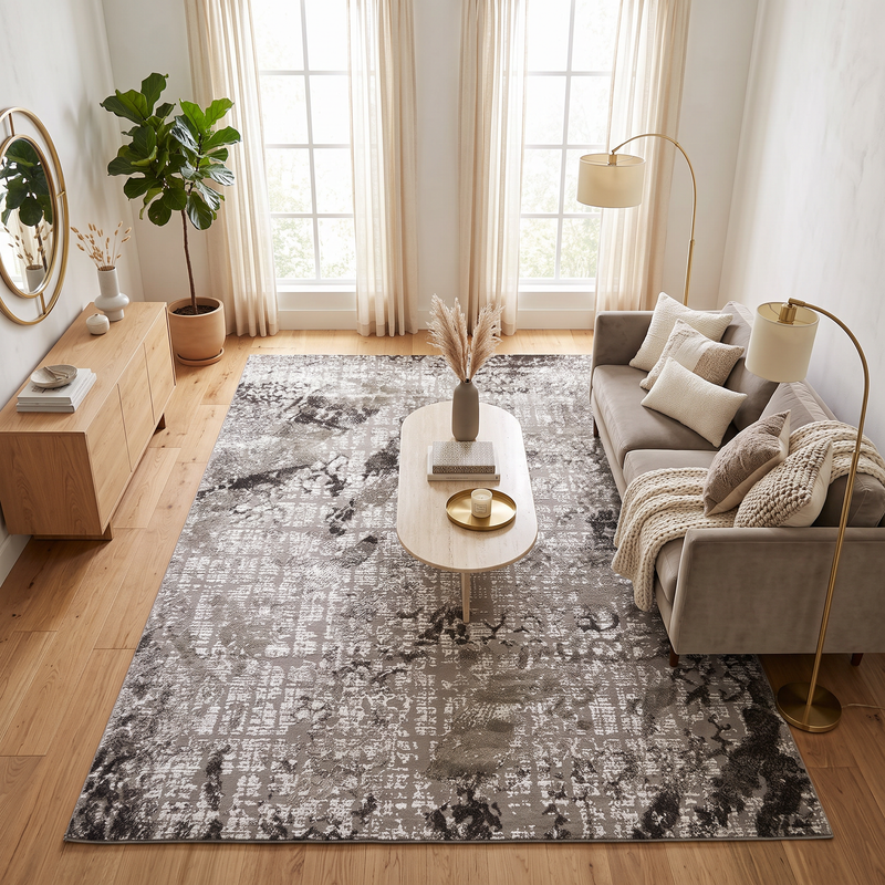 Alin Mink Grid Rug