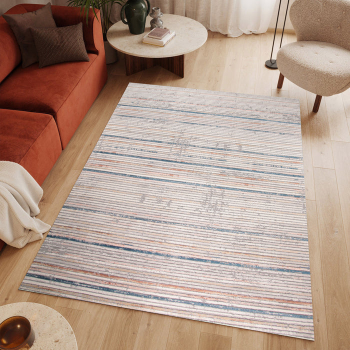 Rainbow Ravon Cream Rug