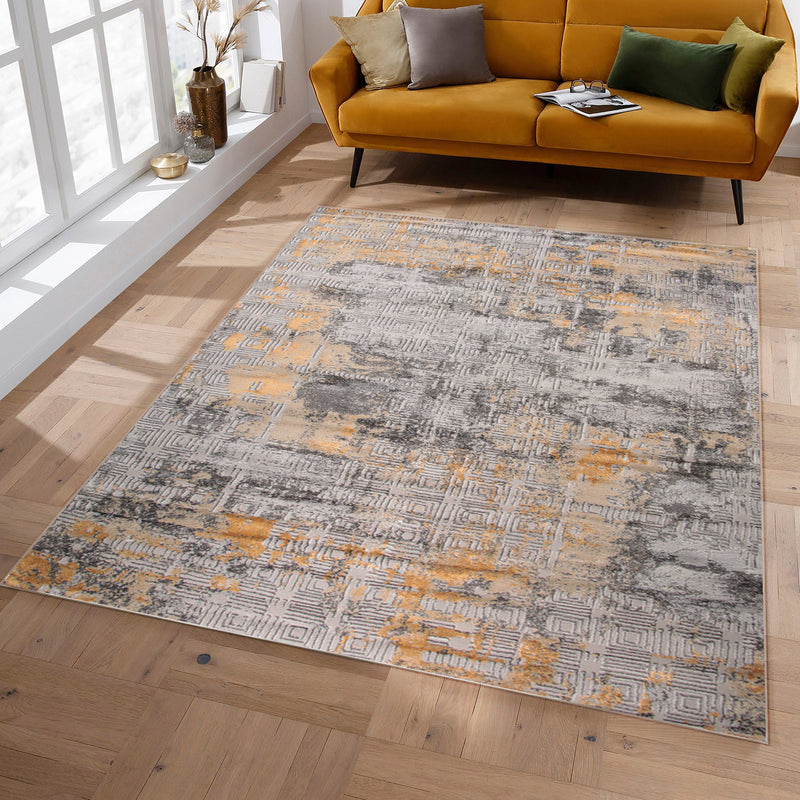 Diamond Xylla Grey Yellow Rug