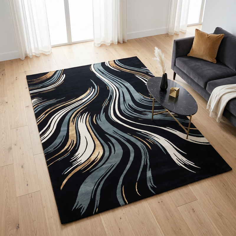 Palace Noir Wave Rug