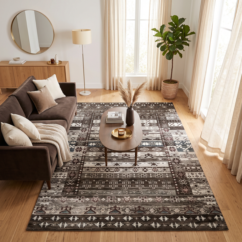 Hereke Espresso Band Rug