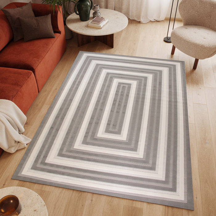 Sisal Rectiva Dark Grey Modern Area Rug