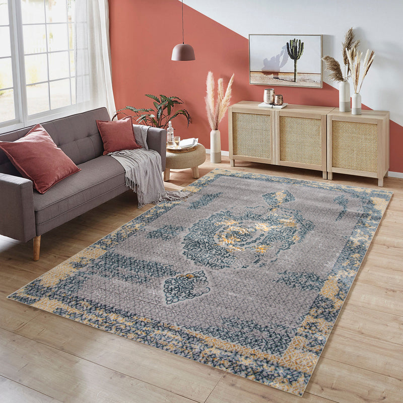Alin Zoryen Grey Modern Area Rug