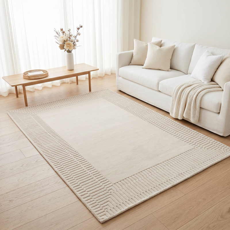 Sisal Ivory Frame Rug