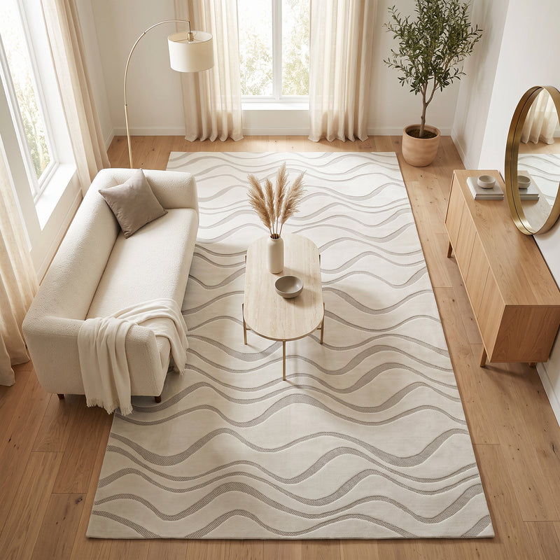 Sisal Ivory Wave Line Rug