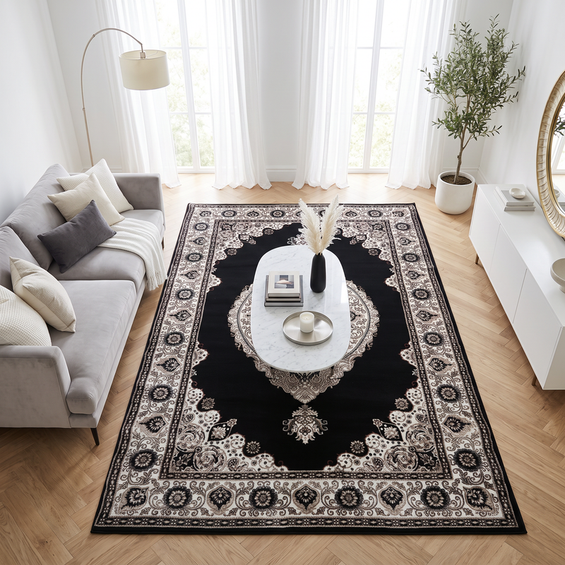 Hereke Noir Star Rug