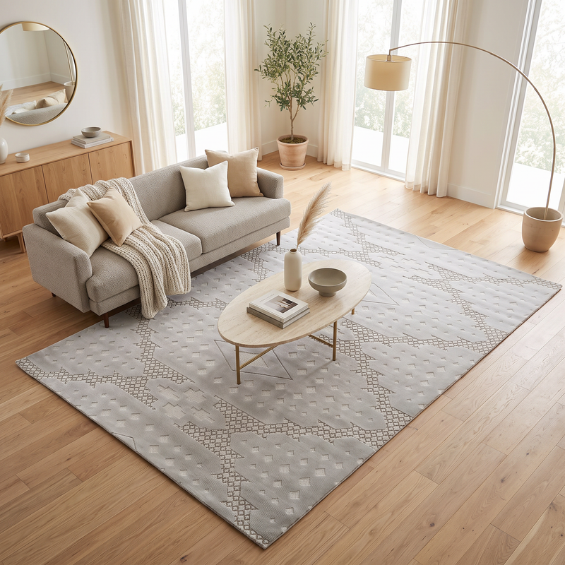 Sisal Silver Ogee Rug