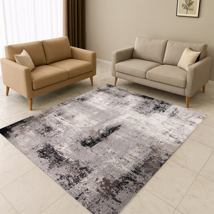 Merry Tivvy Grey Black Rug