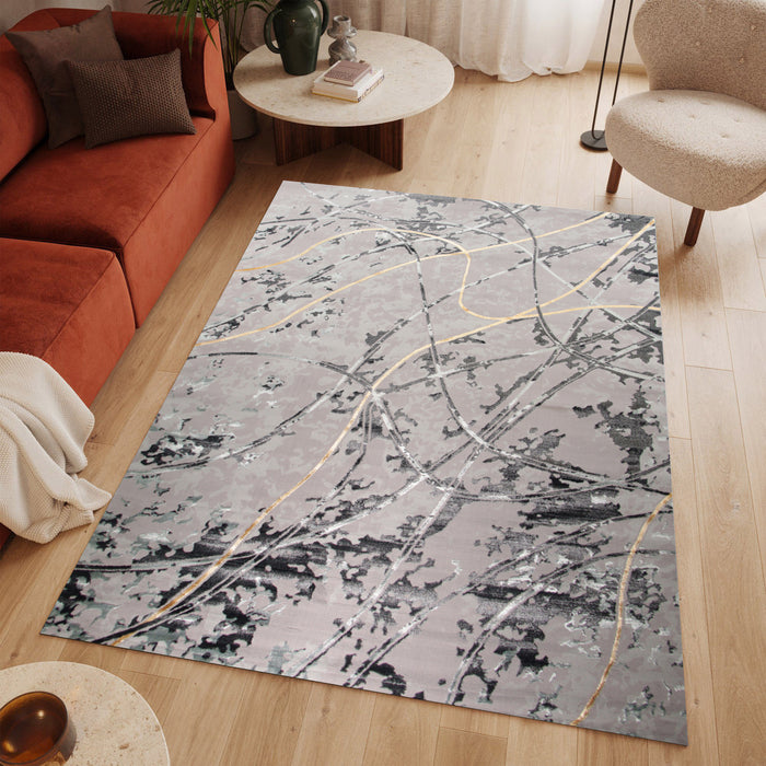 Alin Calyraen Grey Modern Area Rug