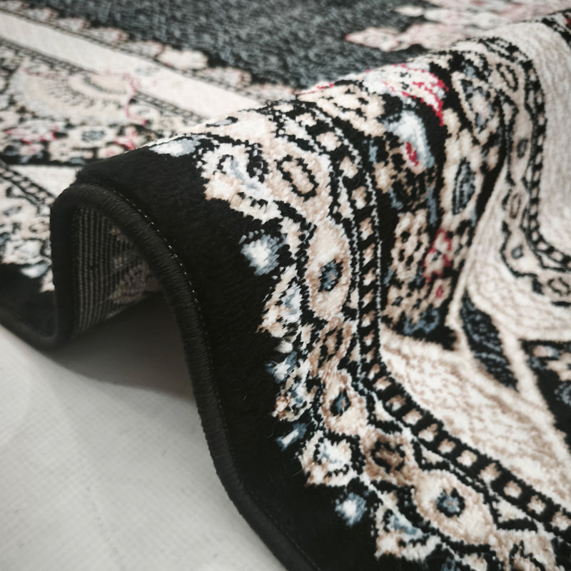 Hereke Black Medallion Rug
