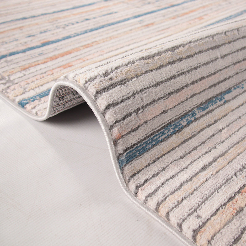 Rainbow Ravon Cream Rug