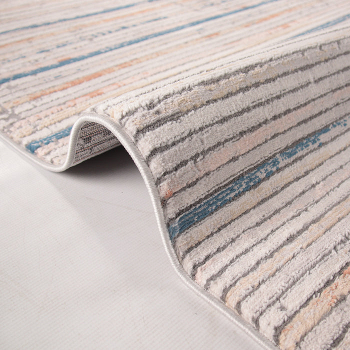 Rainbow Ravon Cream Rug