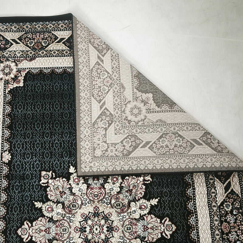 Hereke Black Medallion Rug