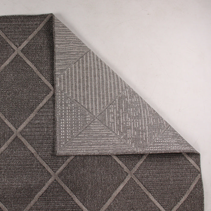 Levo Dark Grey Diamond Rug