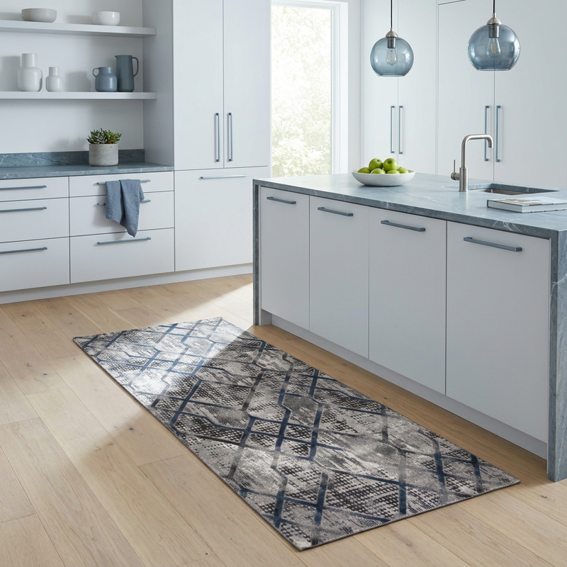 Diamond Lurvian Blue Modern Area Rug
