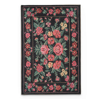 Portobello Thyme Traditional Black & White Rug