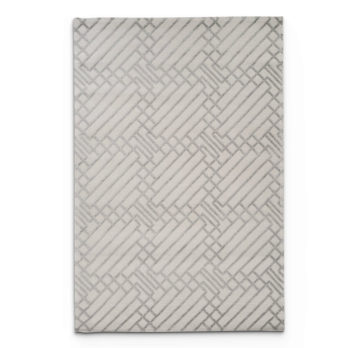 Camber Dusty Geometric Grey & Silver Rug